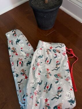 Kids Holiday Dog Print Pajama Pants - Light Gray
